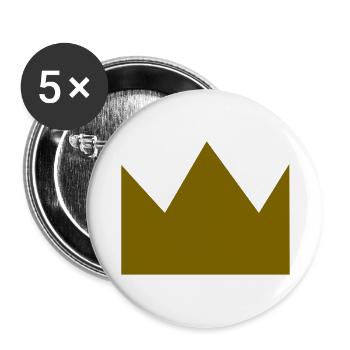 Krone - Buttons groß 56 mm (5er Pack) - Weiß - Vorne