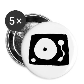 Plattenspieler - Buttons groß 56 mm (5er Pack) - Weiß - Vorne