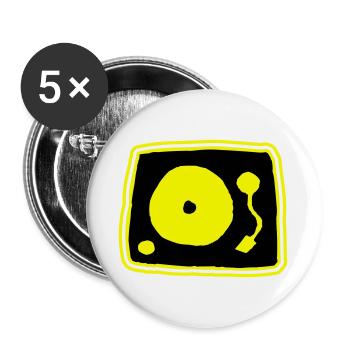 Plattenspieler - Buttons groß 56 mm (5er Pack) - Weiß - Vorne