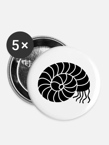 Cephalopoda (1c) - Buttons groß 56 mm (5er Pack) - Weiß