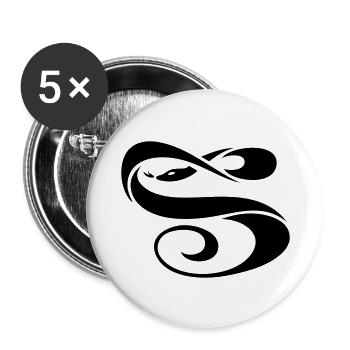 Tribal snake - Buttons groß 56 mm (5er Pack) - Weiß - Vorne