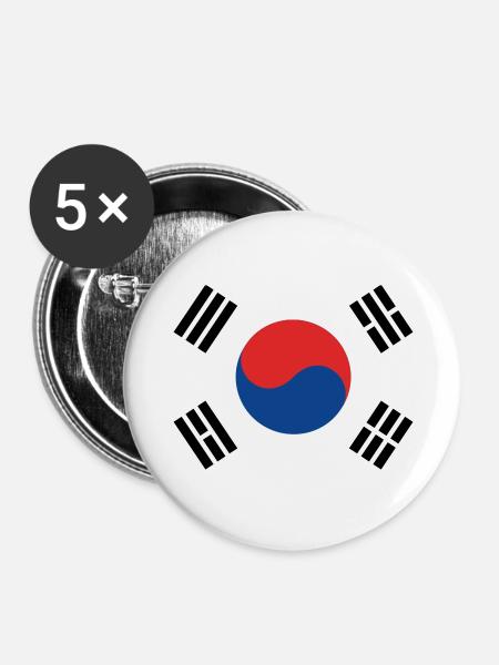 Korea south - Buttons large 2.2''/56 mm (5-pack) - white