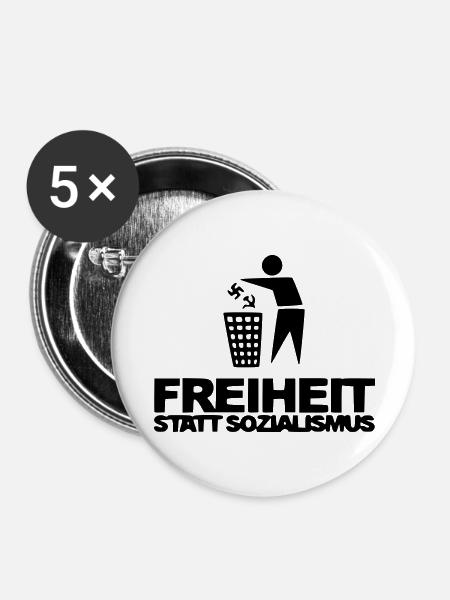 Freiheit statt Sozialismus - Buttons groß 56 mm (5er Pack) - Weiß
