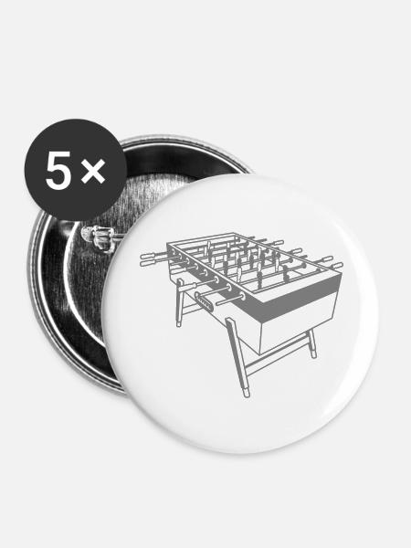 Kickertisch - Kickershirt - Buttons groß 56 mm (5er Pack) - Weiß