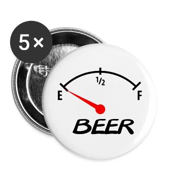 beer - Buttons groß 56 mm (5er Pack) - Weiß - Vorne