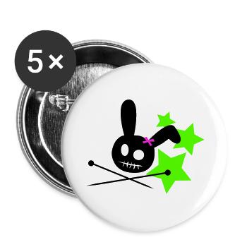 Voodoo Bunny Stars - Buttons large 2.2''/56 mm (5-pack) - white - Front