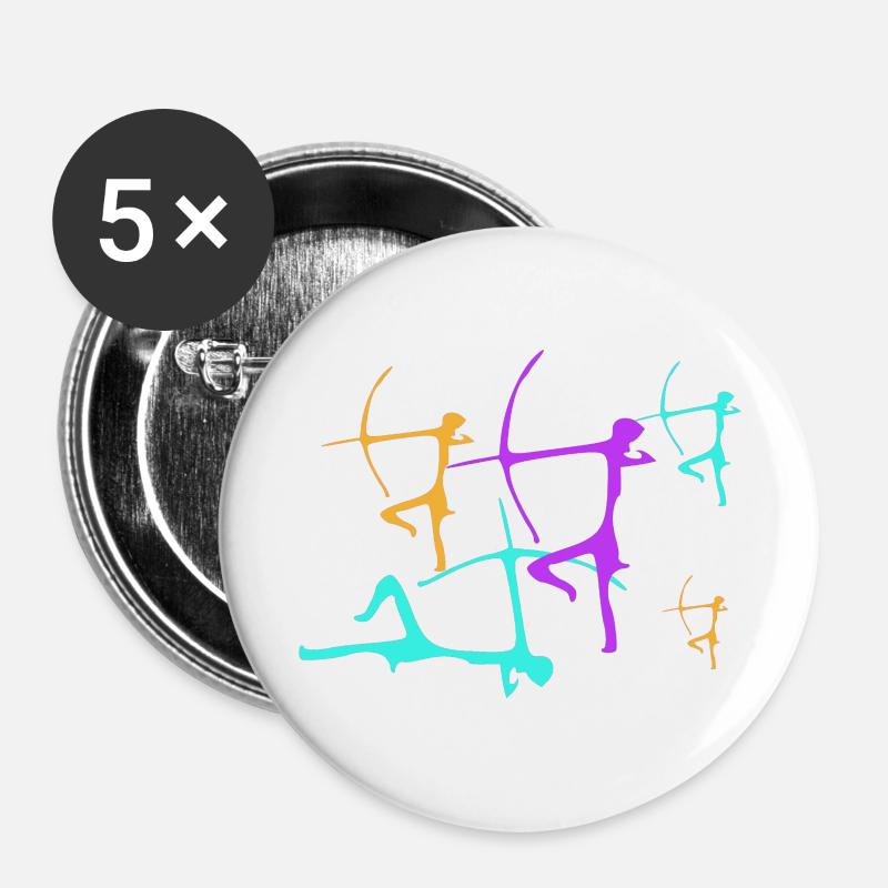 Bogenschützer 3 - Buttons groß 56 mm (5er Pack) - Weiß
