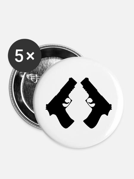 gun 2 mal6 - Buttons groß 56 mm (5er Pack) - Weiß