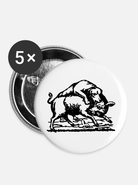 Schafkopf_High - Buttons groß 56 mm (5er Pack) - Weiß