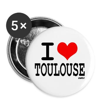 i love toulouse - I love toulouse - Buttons large 2.2''/56 mm (5-pack) - white - Front