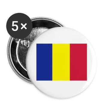 fahne_rumaenien - Buttons groß 56 mm (5er Pack) - Weiß - Vorne