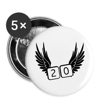 20 années - Lot de 5 grands badges (56 mm) - blanc - Devant