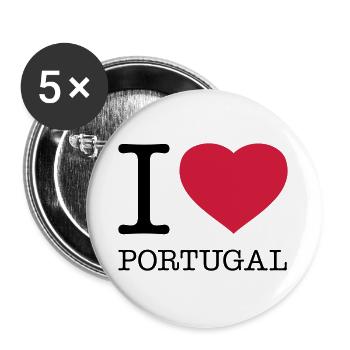 I LOVE PORTUGAL - Lot de 5 grands badges (56 mm) - blanc - Devant