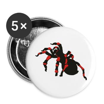 spinnen - Buttons groß 56 mm (5er Pack) - Weiß - Vorne