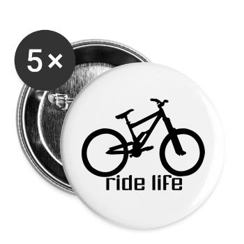 MTB Ridelife - Buttons groß 56 mm (5er Pack) - Weiß - Vorne