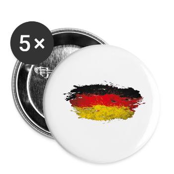 Deutschland Splatter - Buttons groß 56 mm (5er Pack) - Weiß - Vorne