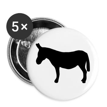 Esel - Buttons groß 56 mm (5er Pack) - Weiß - Vorne