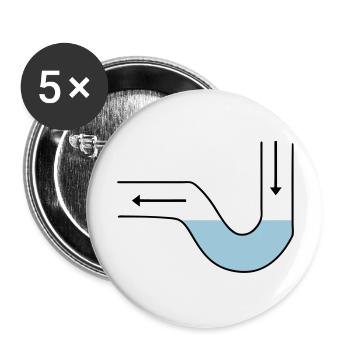Plombier - Lot de 5 grands badges (56 mm) - blanc - Devant