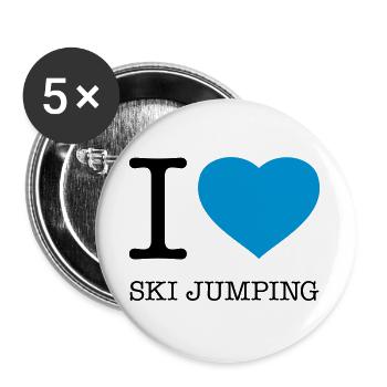 J’ADORE LE SAUT À SKI Skispringen - Lot de 5 grands badges (56 mm) - blanc - Devant