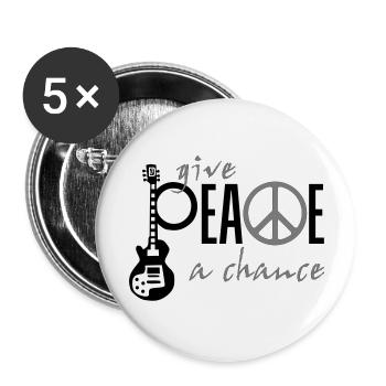 give_ peace_a_chance - Buttons groß 56 mm (5er Pack) - Weiß - Vorne