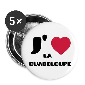 J'aime la Guadeloupe (V) - Buttons groß 56 mm (5er Pack) - Weiß - Vorne