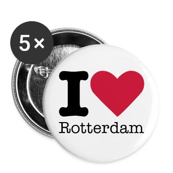 I Love Rotterdam - Buttons groß 56 mm (5er Pack) - Weiß - Vorne