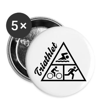 Triatlon_v3 - Buttons groß 56 mm (5er Pack) - Weiß - Vorne