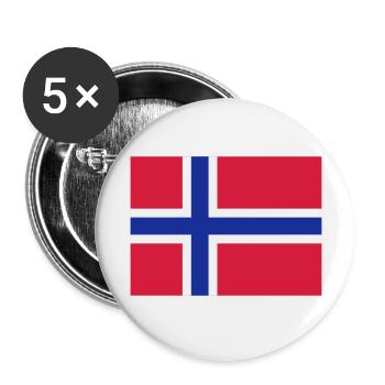 norway flag - Lot de 5 grands badges (56 mm) - blanc - Devant
