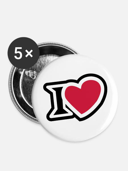 I love 2 clr - Buttons large 2.2''/56 mm (5-pack) - white