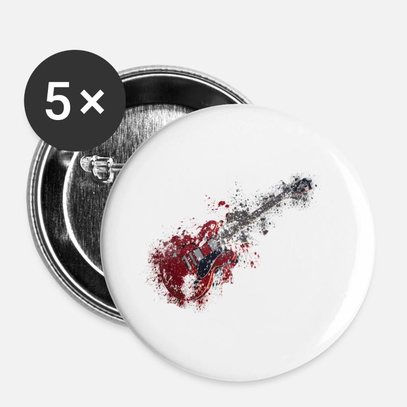 Guitar - Buttons large 2.2''/56 mm (5-pack) - white