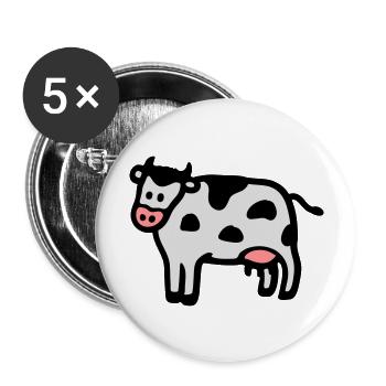 Cow 3 - Buttons large 2.2''/56 mm (5-pack) - white - Front