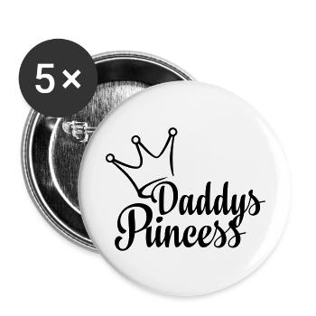 Daddys Princess (dh) - Buttons groß 56 mm (5er Pack) - Weiß - Vorne