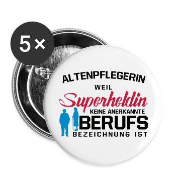 Altenpflegerin - Buttons groß 56 mm (5er Pack) - Weiß - Vorne