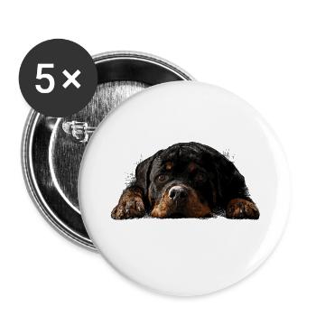Rottweiler - Buttons groß 56 mm (5er Pack) - Weiß - Vorne