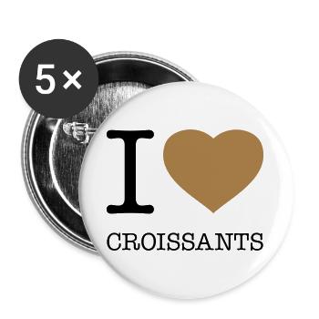 I LOVE CROISSANTS France Brötchen - Buttons large 2.2''/56 mm (5-pack) - white - Front