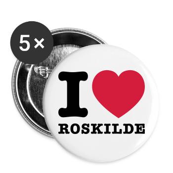 I Love Roskilde 2 - Buttons groß 56 mm (5er Pack) - Weiß - Vorne