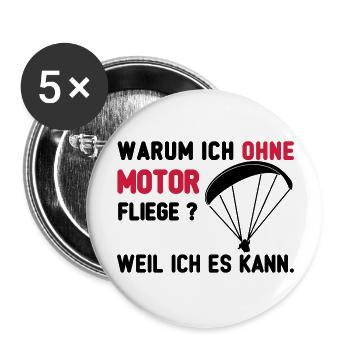 ohne motor paragliding - Buttons groß 56 mm (5er Pack) - Weiß - Vorne