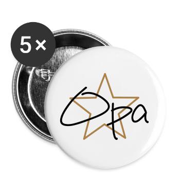 bester Opa - Buttons groß 56 mm (5er Pack) - Weiß - Vorne