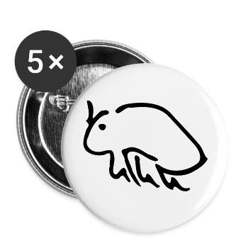 floh - Buttons groß 56 mm (5er Pack) - Weiß - Vorne