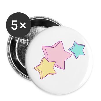 Unicorn Stars - Buttons groß 56 mm (5er Pack) - Weiß - Vorne