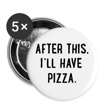 Pizza - Lot de 5 grands badges (56 mm) - blanc - Devant