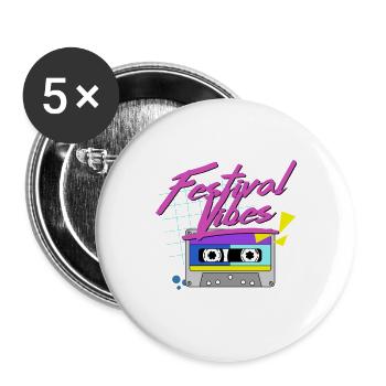 festival vibes - Lot de 5 grands badges (56 mm) - blanc - Devant