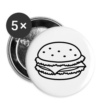 fastfood_hamburger_1c - Buttons large 2.2''/56 mm (5-pack) - white - Front