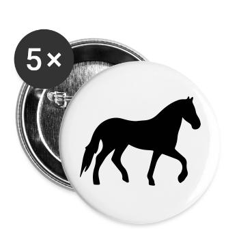 horse - Buttons groß 56 mm (5er Pack) - Weiß - Vorne