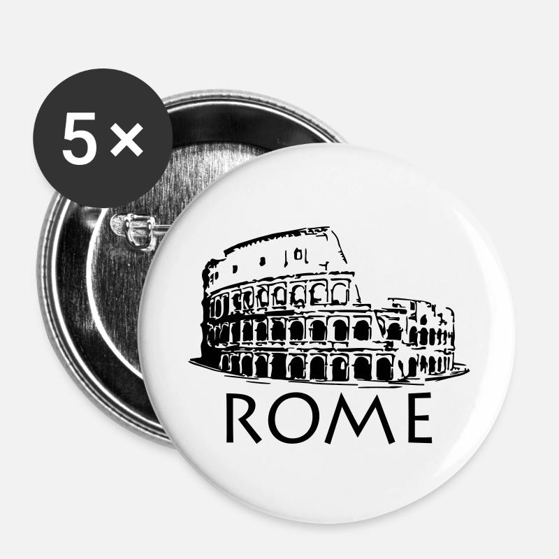 Rome - Buttons large 2.2''/56 mm (5-pack) - white