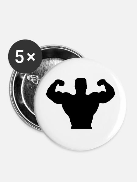 muscles_2 - Buttons groß 56 mm (5er Pack) - Weiß