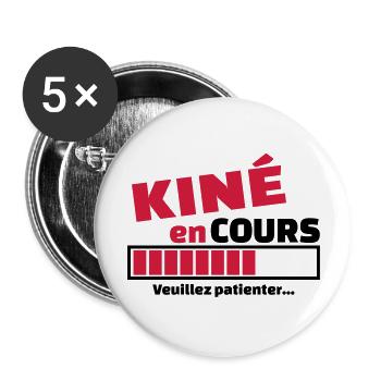 kiné en cours - Lot de 5 grands badges (56 mm) - blanc - Devant