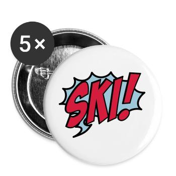 Ski - Buttons groß 56 mm (5er Pack) - Weiß - Vorne