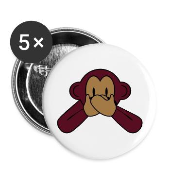 monkey_speak_2 - Buttons large 2.2''/56 mm (5-pack) - white - Front