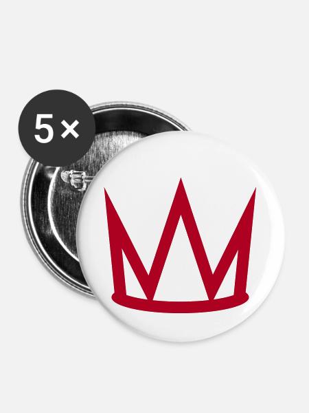 crown de - Buttons groß 56 mm (5er Pack) - Weiß